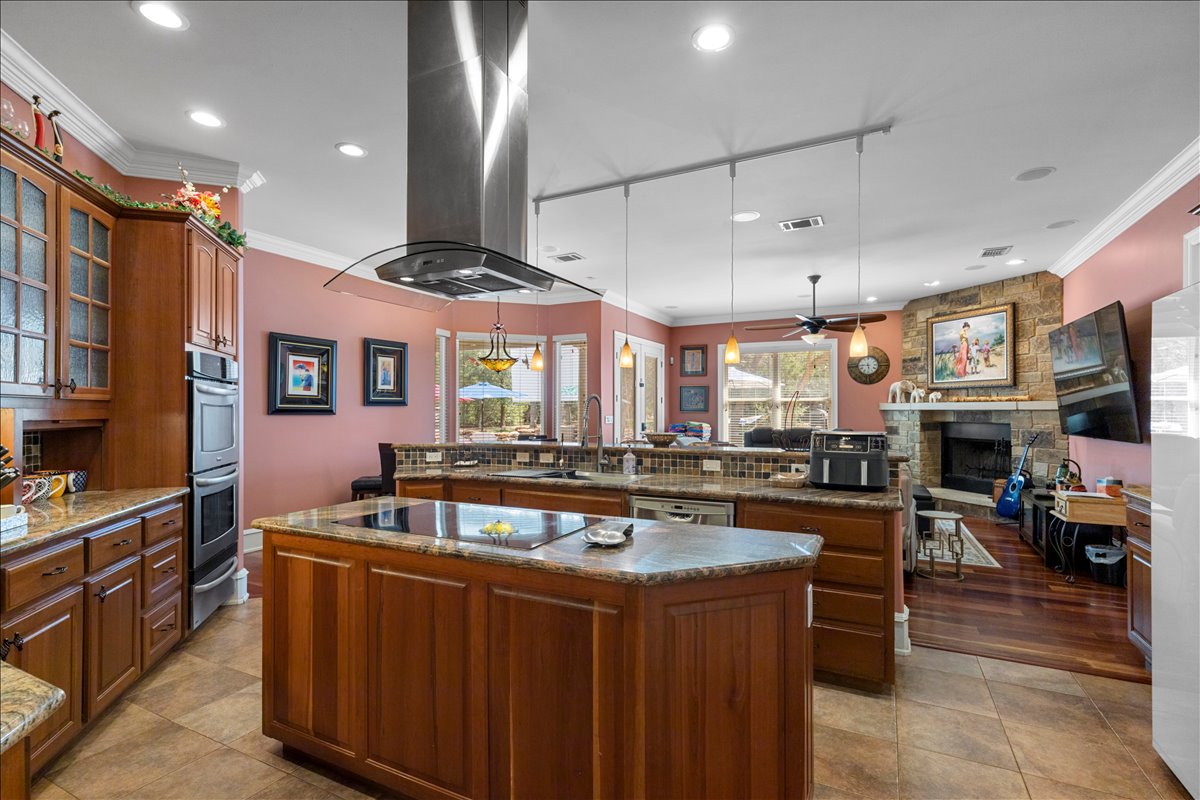 Gourmet kitchen with double ovens
